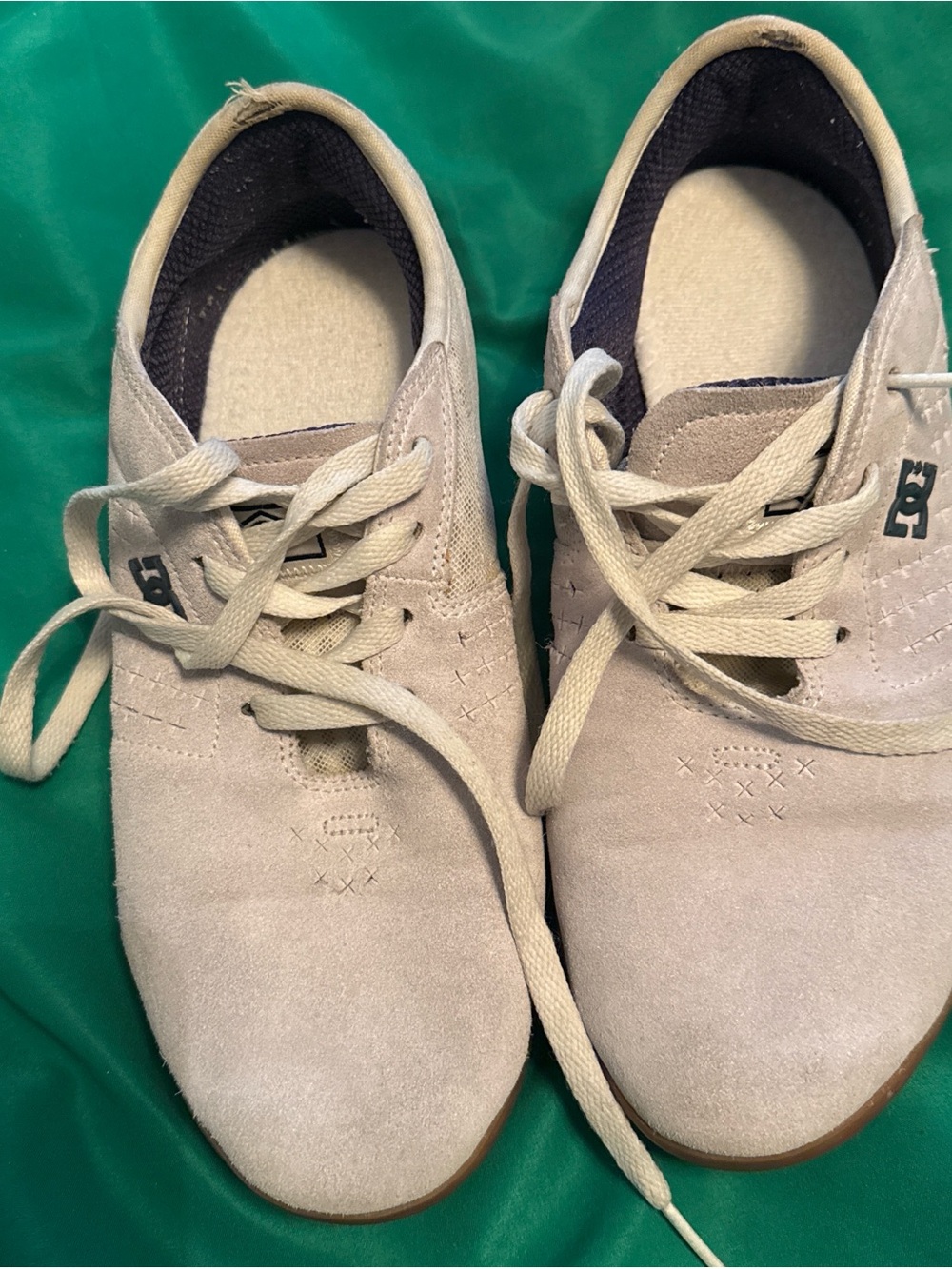 DC Suede Casual Lace-Up Sneakers in Light Tan